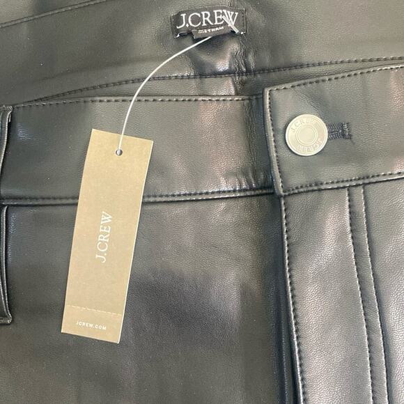 J. Crew black faux leather Slim wide-leg pant - Picture 12 of 13